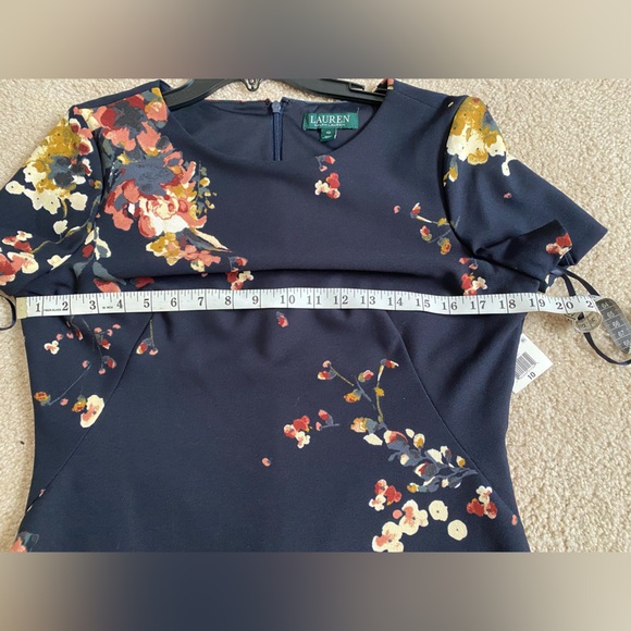 NEW Lauren Ralph Lauren Navy Blue Dress - Size 10 - Picture 5 of 8